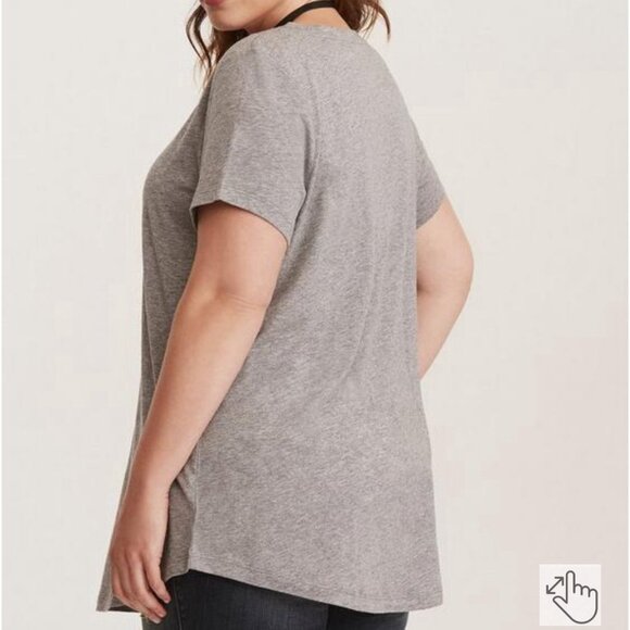 Torrid Size 3 Grey Girlfriend Heritage Slub V-Neck Tee - Picture 2 of 8